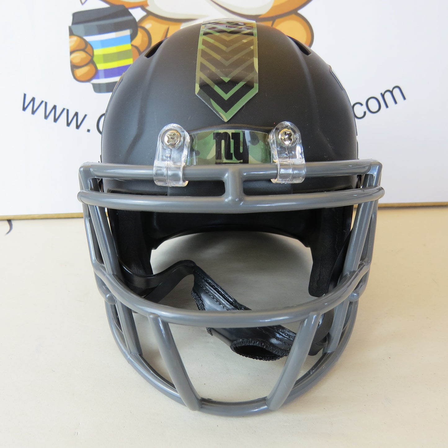 New York Giants Custom Mini Helmet STS Salute to Service Themed Black matte Camo