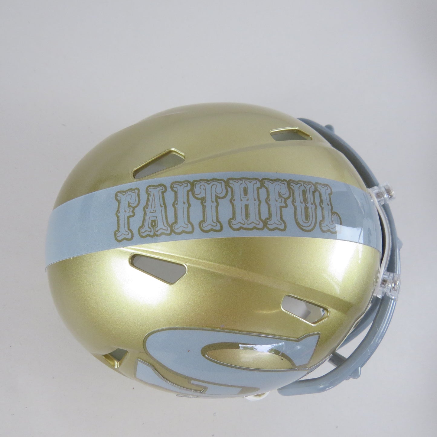 San Francisco 49ers Custom Mini Helmet Grey on Gold