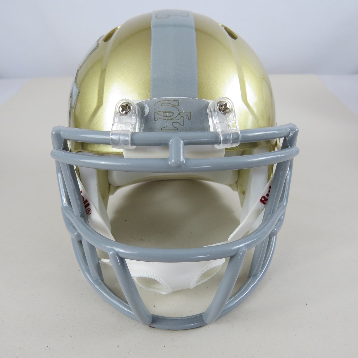 San Francisco 49ers Custom Mini Helmet Grey on Gold