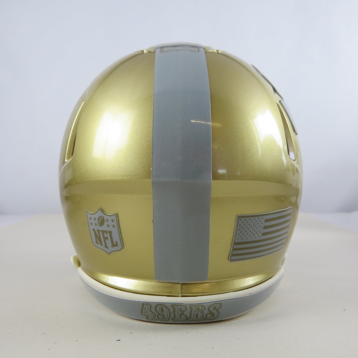 San Francisco 49ers Custom Mini Helmet Grey on Gold