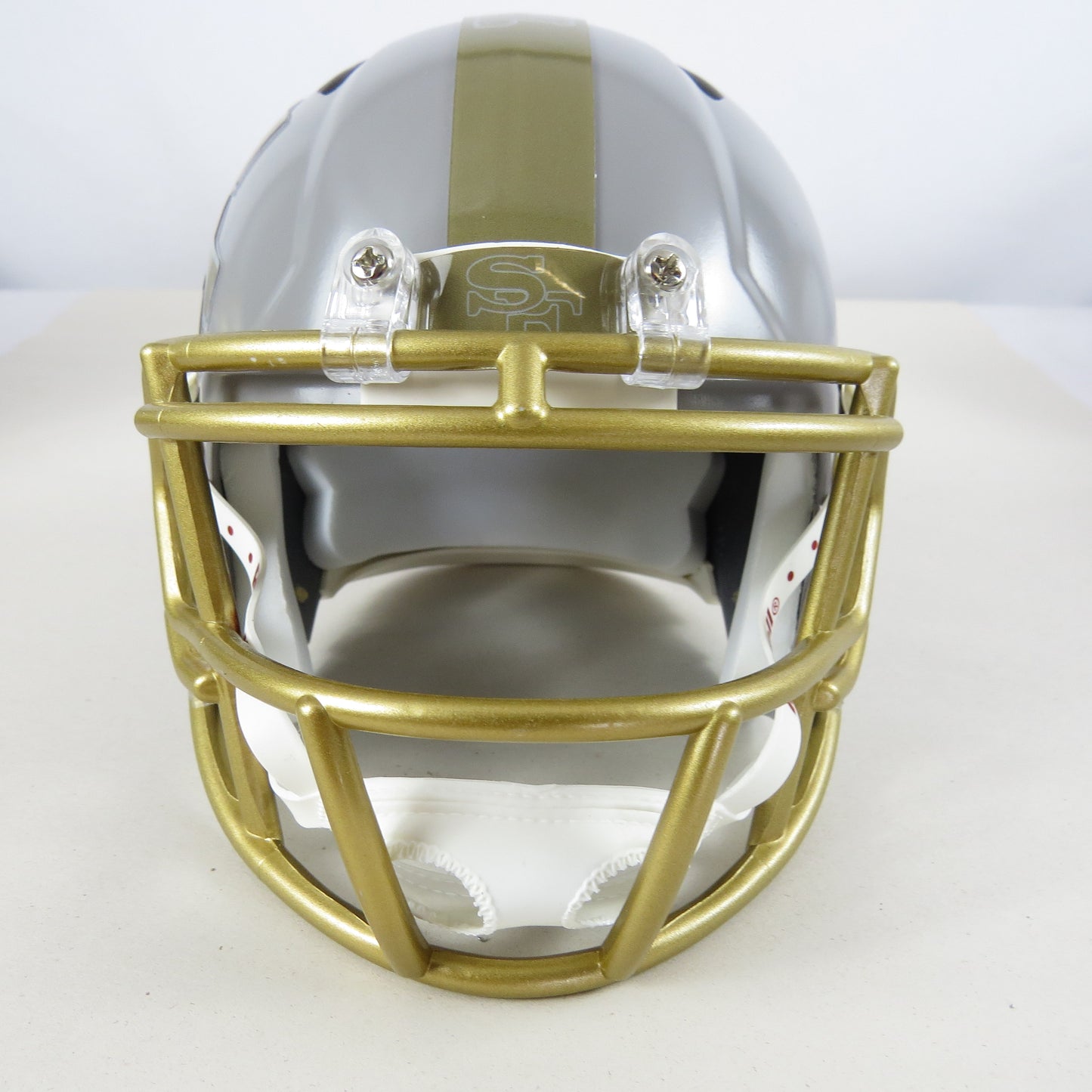 San Francisco 49ers Custom Mini Helmet Gold on Gray