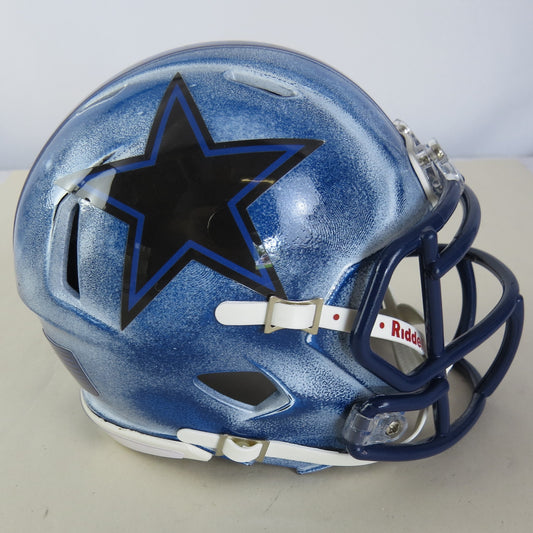 Dallas Cowboys Custom Mini Helmet - Blue/White distressed