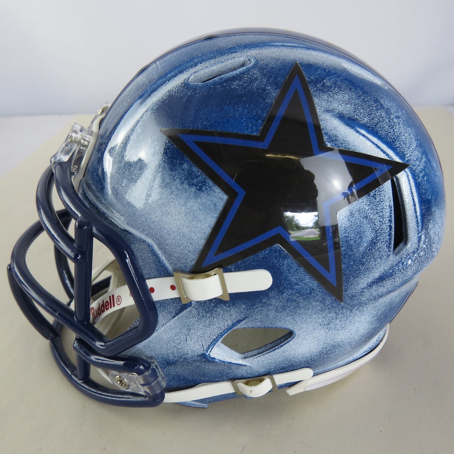 Dallas Cowboys Custom Mini Helmet - Blue/White distressed