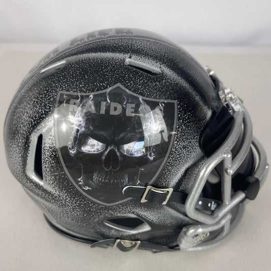 Las Vegas Radiers Custom Mini Helmet - Black/Silver distressed