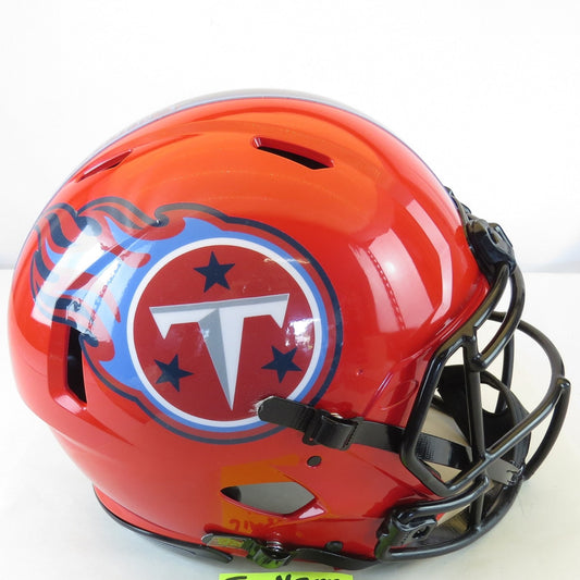 Tennessee Titans Custom Auth Helmet Bright Red with alternate Concept