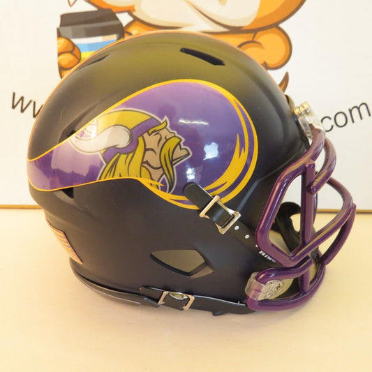 Minnesota Vikings Custom Mini Helmet Alternate decals on Black Matte